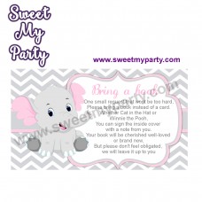 Pink and Grey Elephant bring a book,(9ebb)